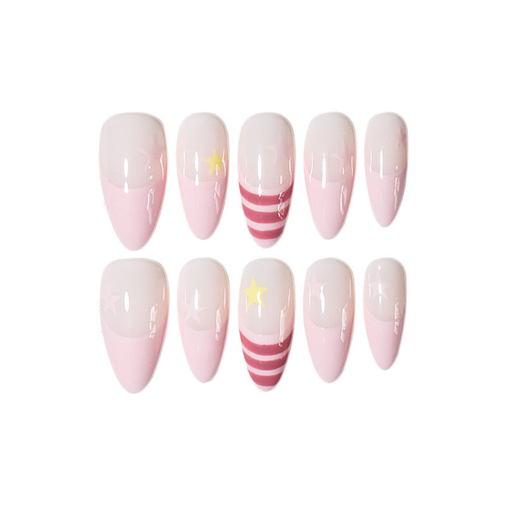Decorative Almond-Shaped Press-On Nails Kalsten