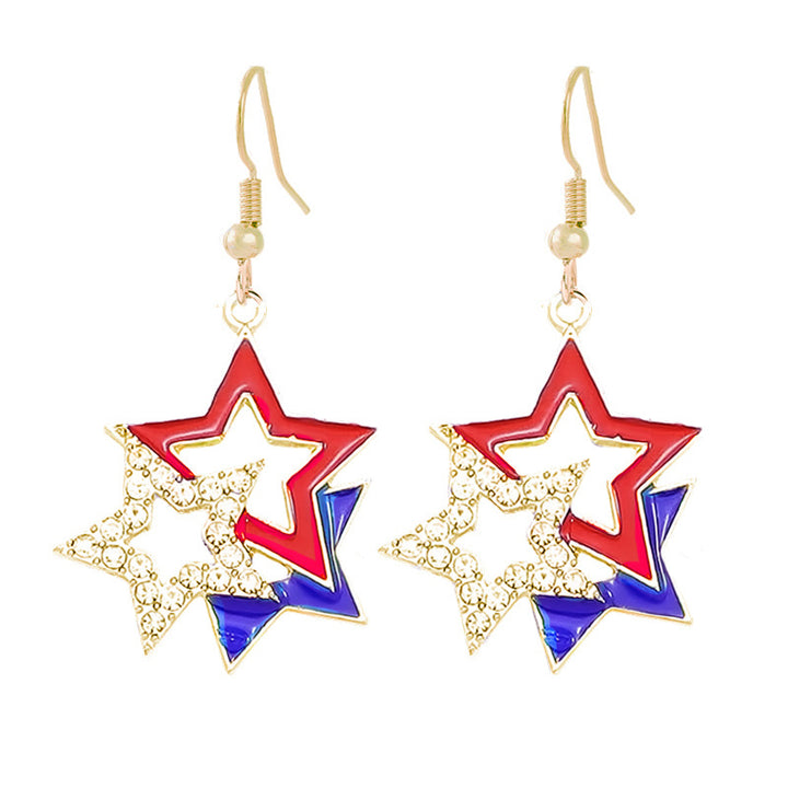 Women's nan patriotic horseshoe enamel dangle earrings with star-accented design and fishhook findings Kalsten