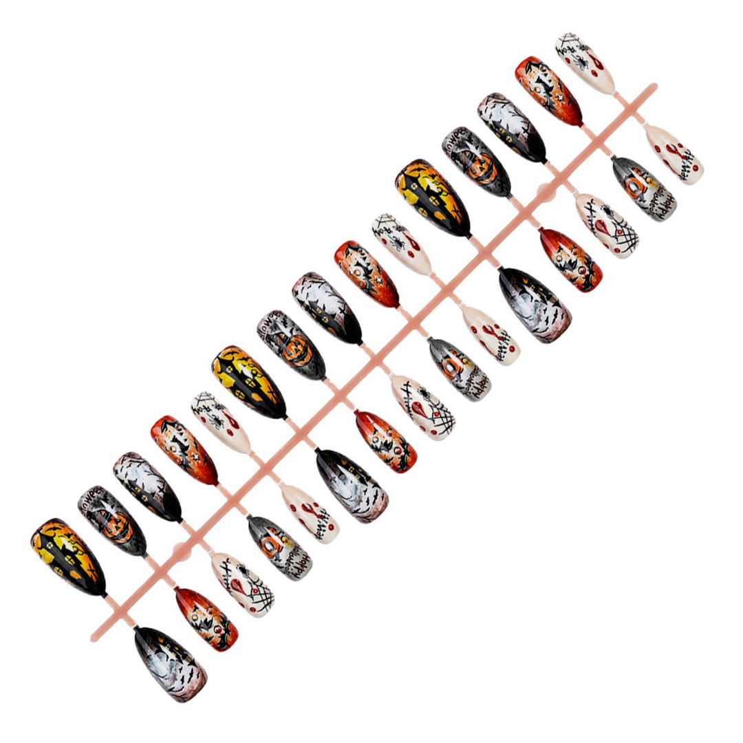 Creative Acrylic Nail Set with Halloween Motifs Kalsten