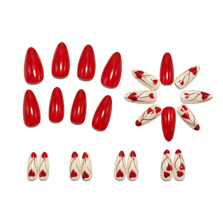 Artificial nails with Romantic Heart Design Kalsten