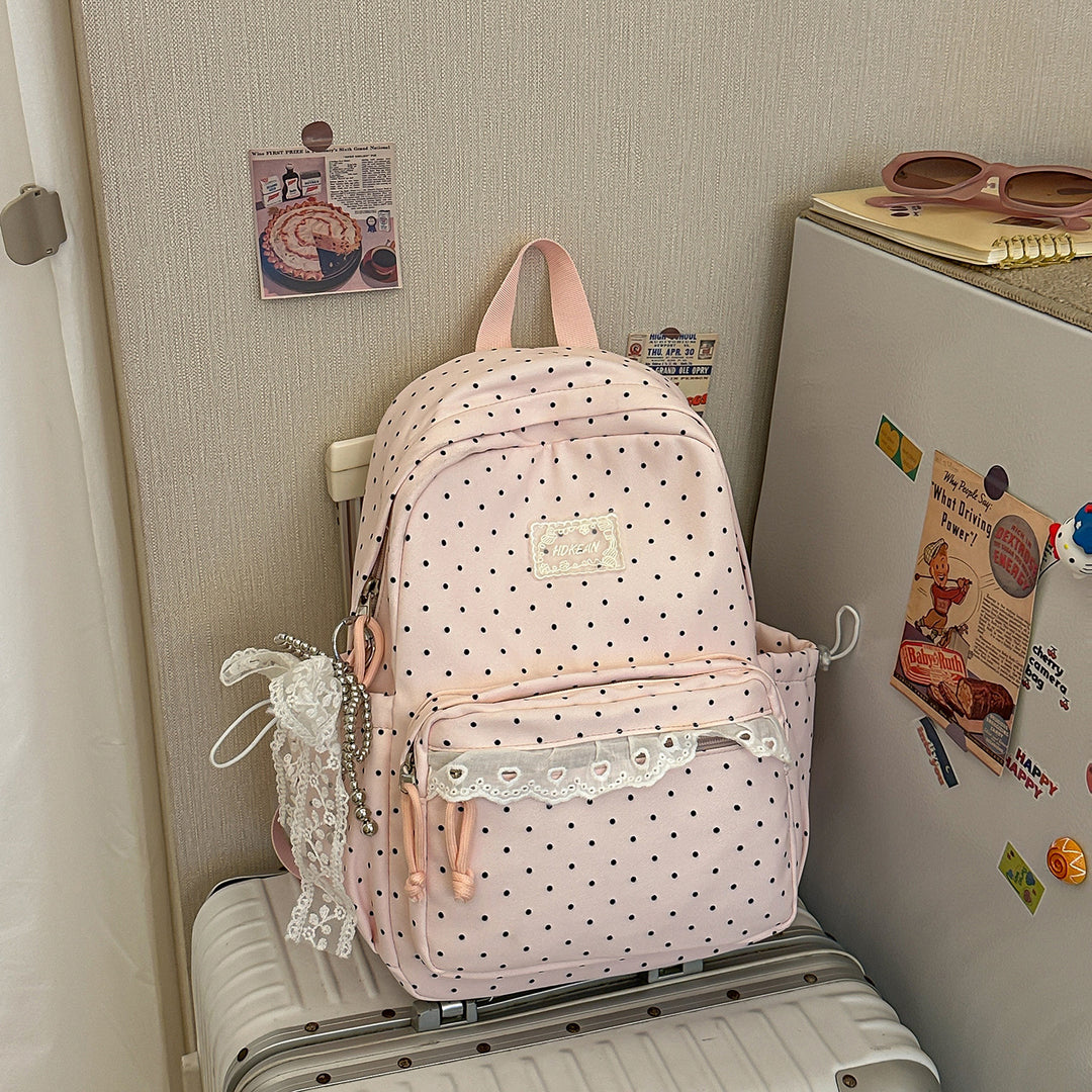 Charming Polka Dot Patterned Backpack Kalsten