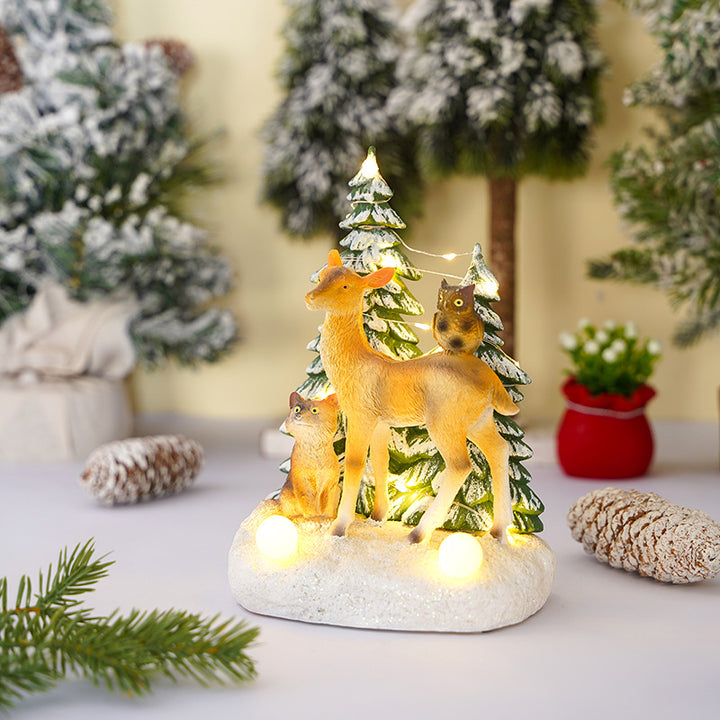 Illuminated Christmas decorative figure with animals Kalsten