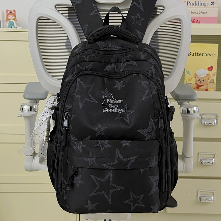 Stylish Star-Embellished School Backpack Kalsten