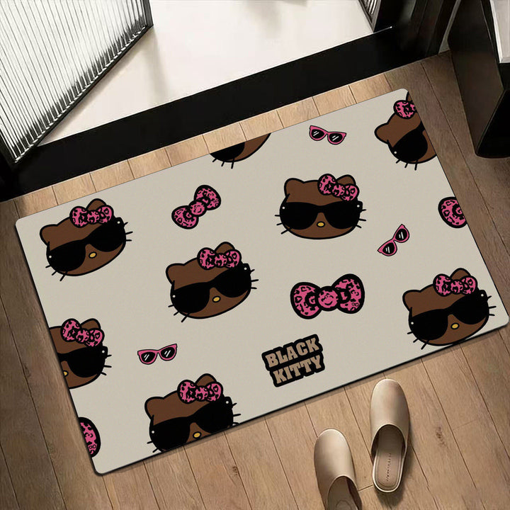 Leopard Print Hello Kitty Decorative Area Mat