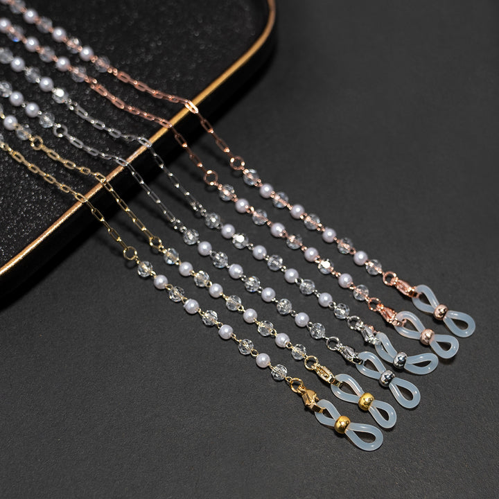 Crystal and Pearl Beaded Eyewear Chain Kalsten