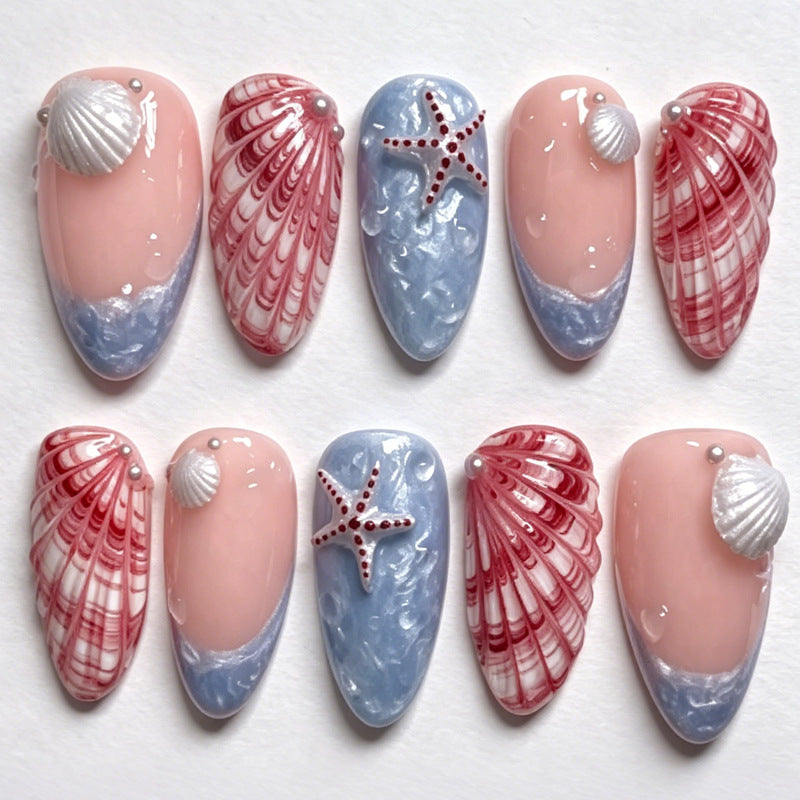 Nail art set with maritime shell and star motifs Kalsten