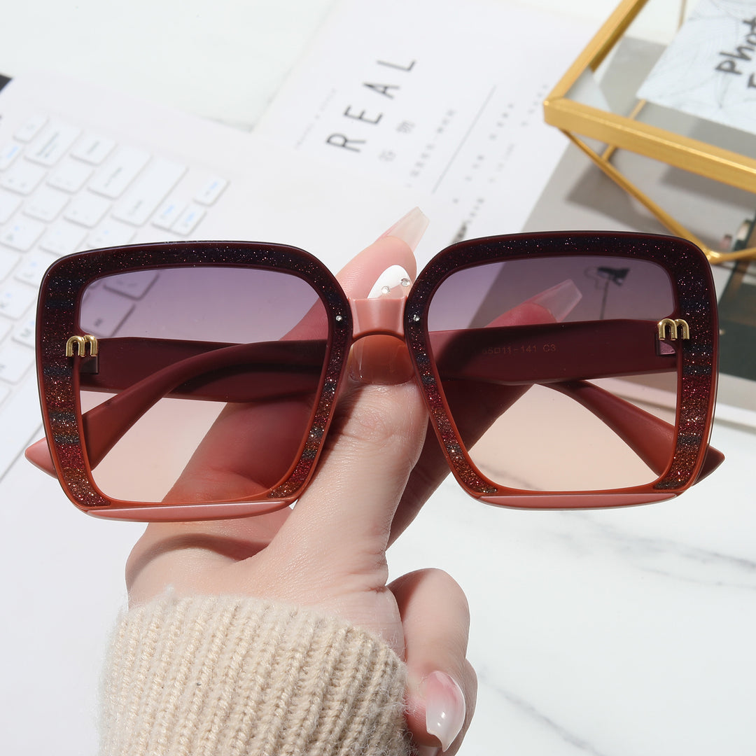 Ladies fashionable square sunglasses with shimmering frame Kalsten