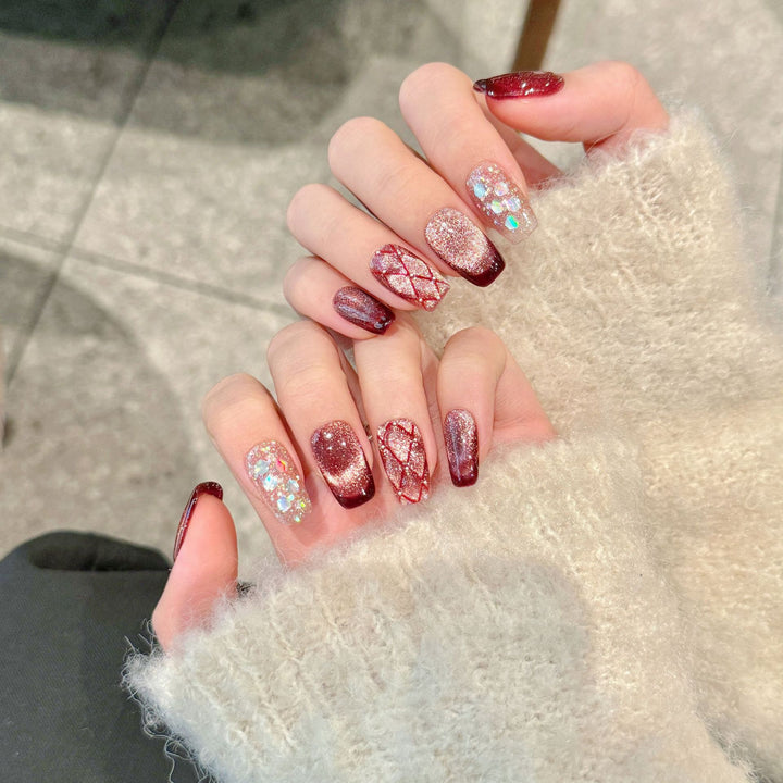 Artistic Glitter Ombre Press-On Nail Set
