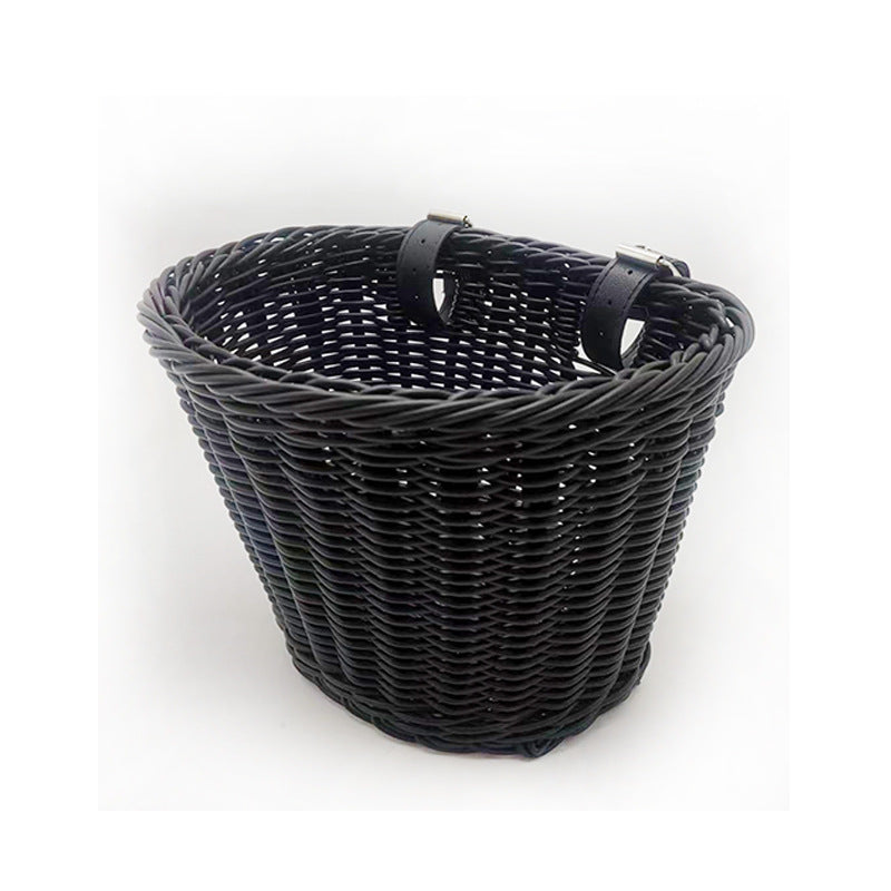 Decorative Woven Storage Basket with Leather Handles Kalsten