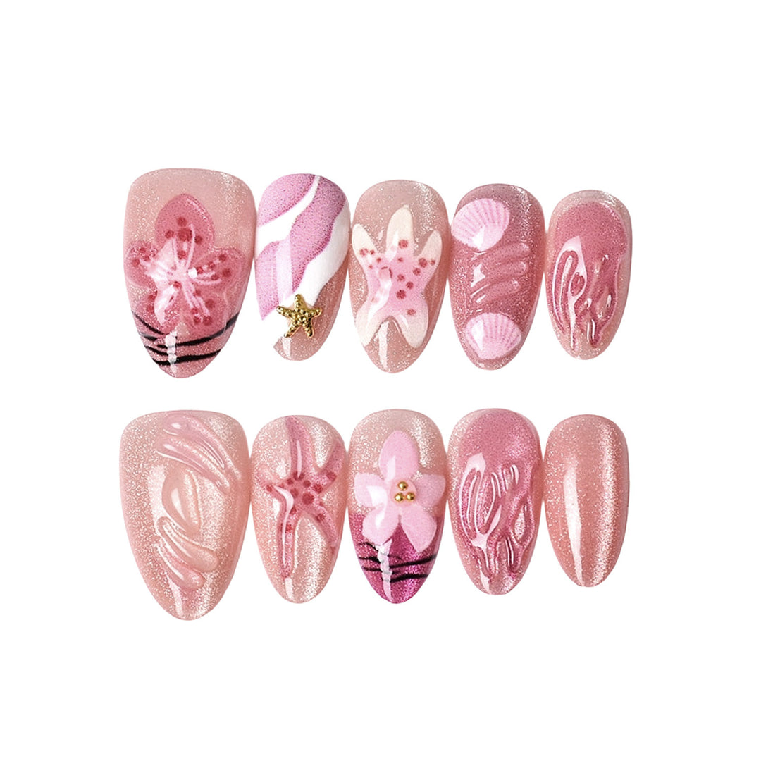 Artistic Floral Design Press-On Nail Set Kalsten 1787225204