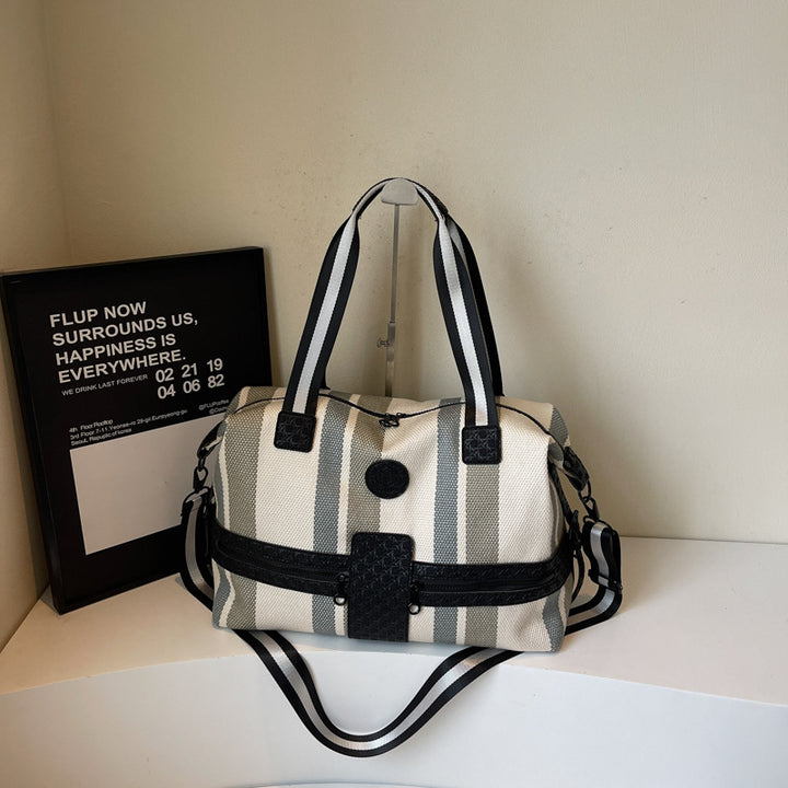 Stylish Striped Weekend Duffel Bag Kalsten