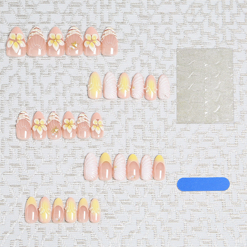 Artificial nails in luxurious flower and gold design Kalsten