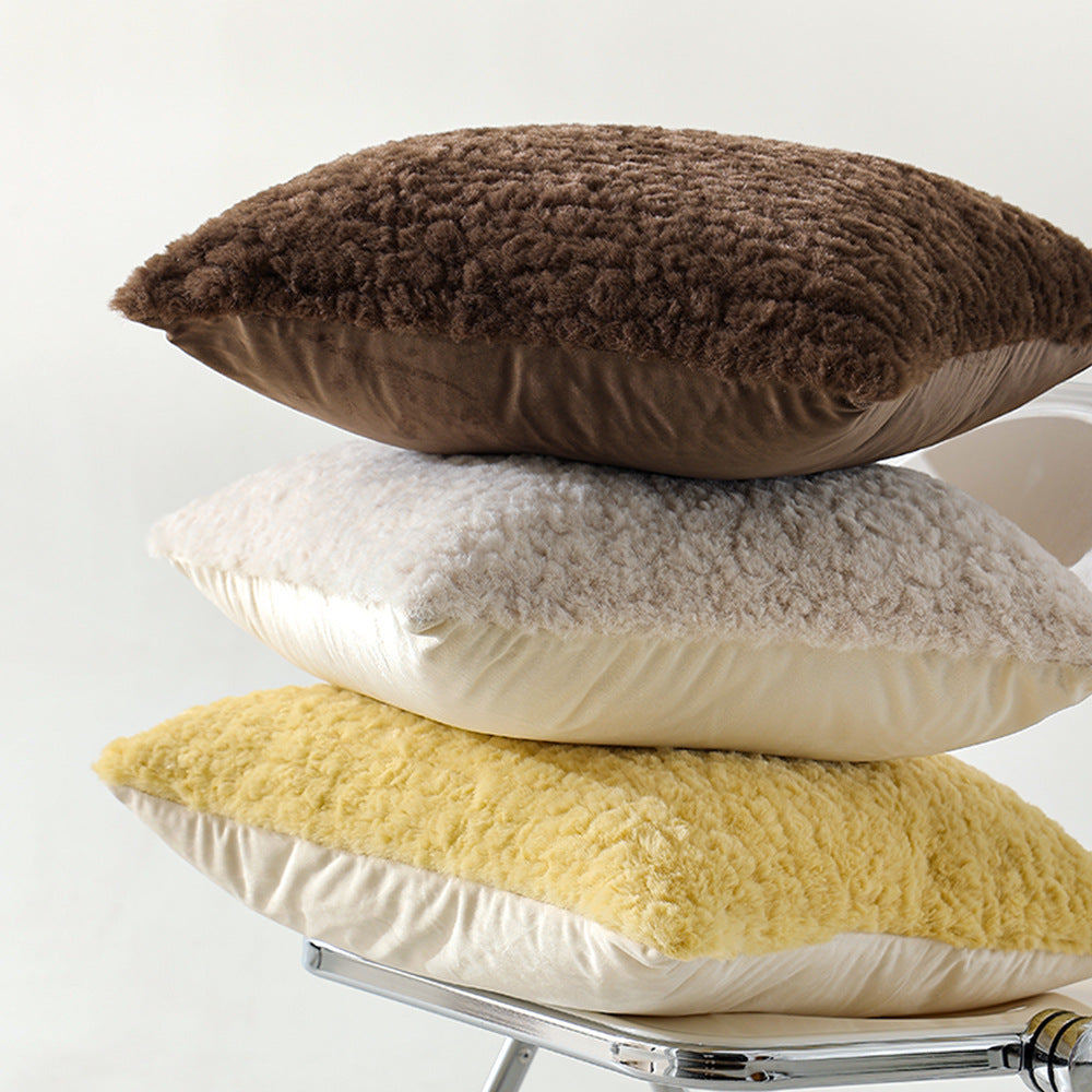 Modern decorative pillow in lambskin look with dense high pile structure Kalsten