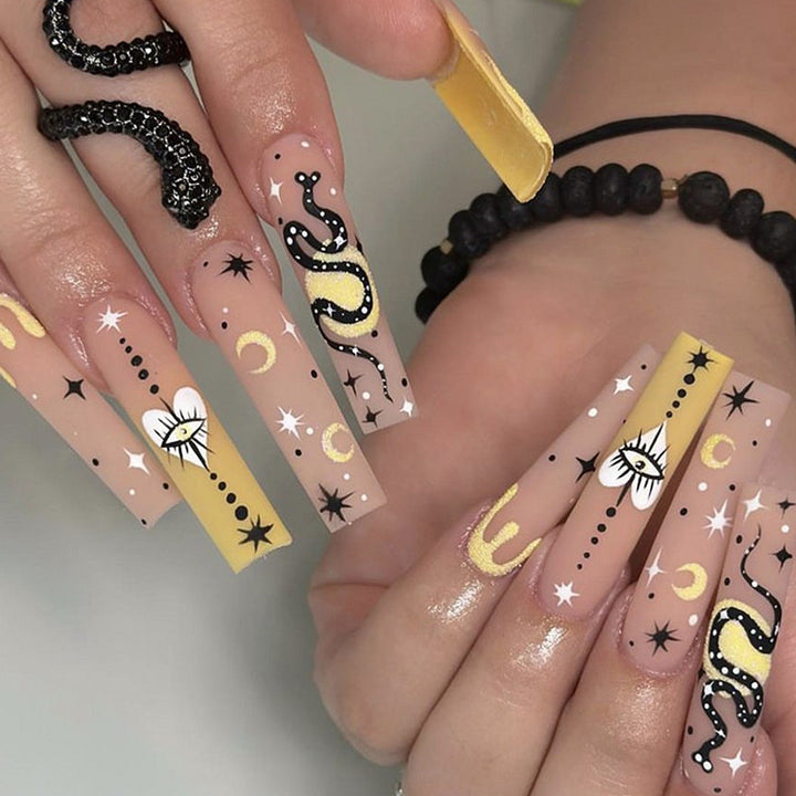 Artificial artificial nails with mystical motifs Kalsten