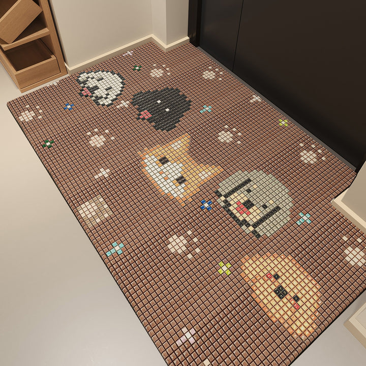 Playful Mosaic Character Doormat