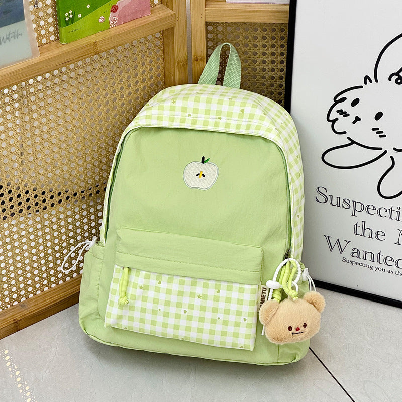 Playful Gingham Patterned Backpack Kalsten