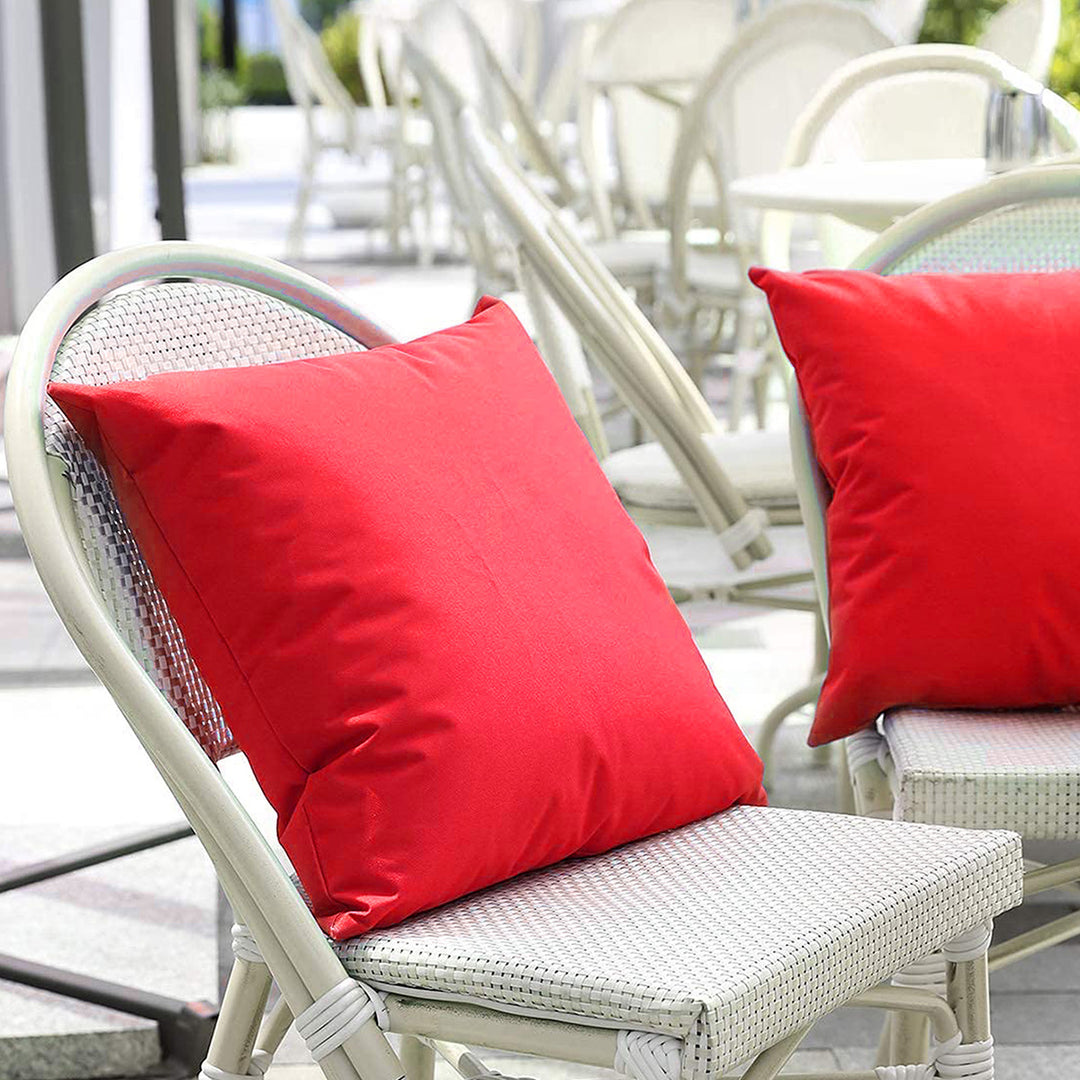 Square Water-Resistant Outdoor Patio Throw Pillow with Hidden Zipper