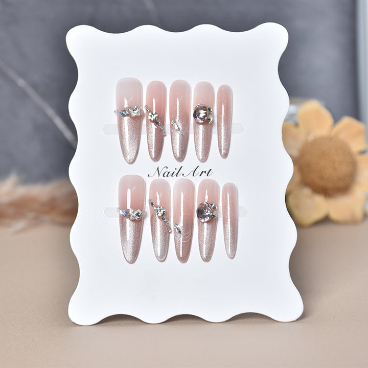 Luxury Rhinestone-Embellished Stiletto Press-On Nails Kalsten