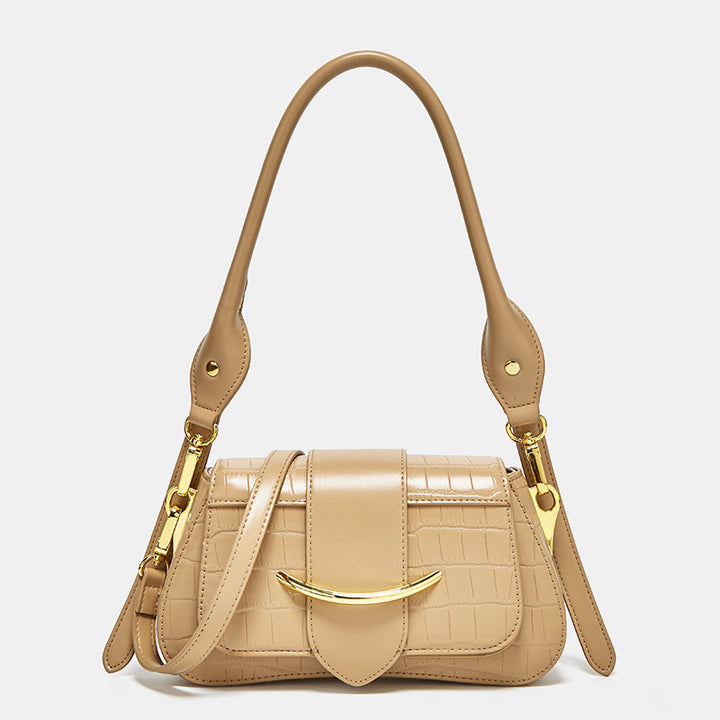 Crocodile-Embossed Mini Shoulder Bag