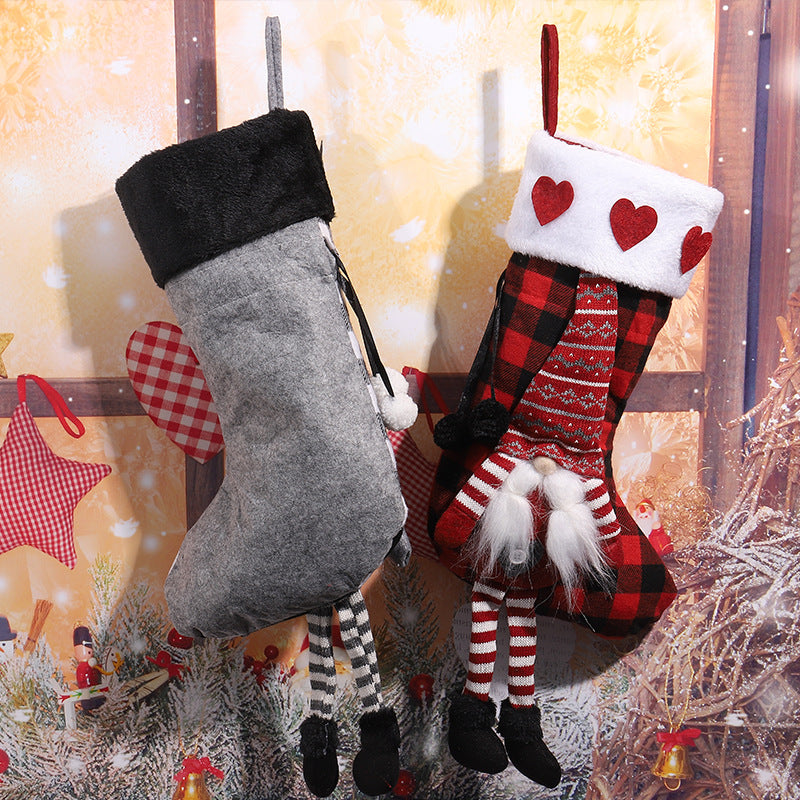 Cute Christmas stocking with gnome motif Kalsten