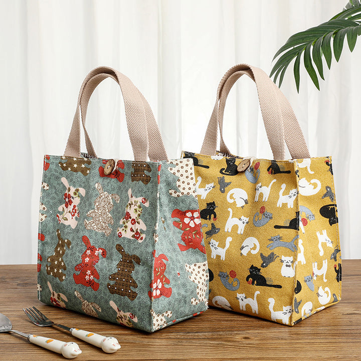 Cute Cat-Themed Storage Tote Kalsten