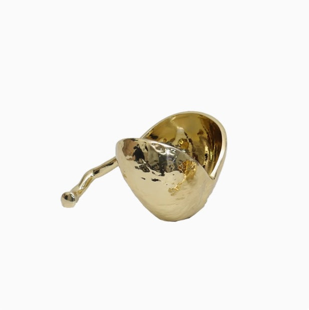 Elegant Polished Gold Decorative Bowl