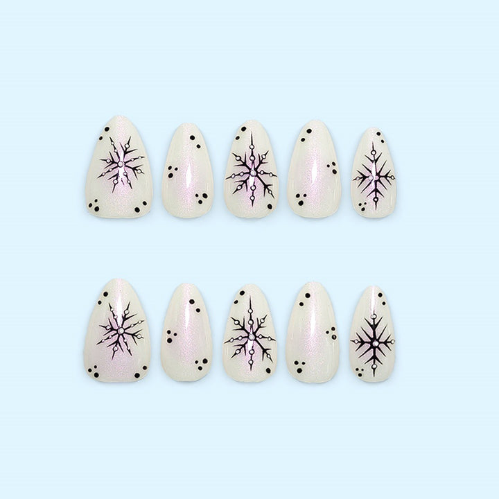 Artificial nail set with snowflake pattern Kalsten