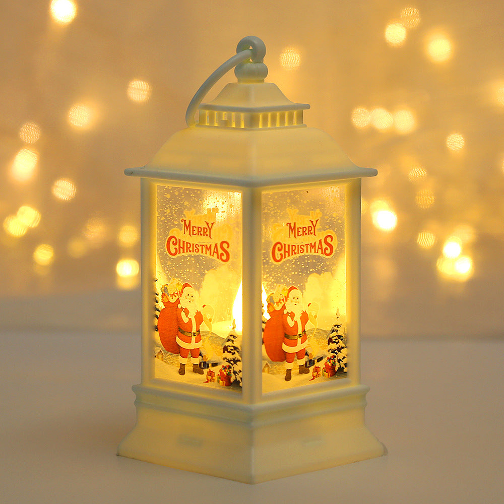 Festive Christmas lantern with snowman motif