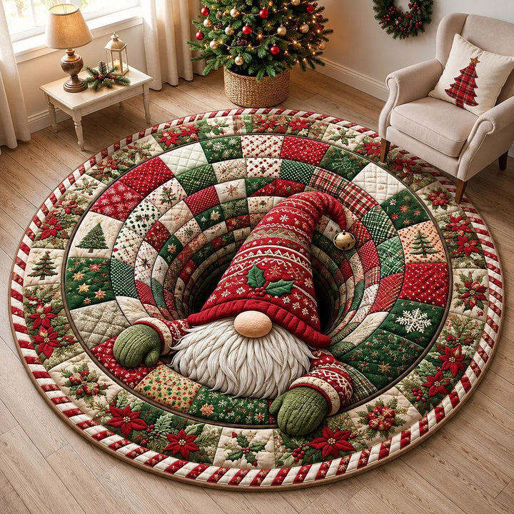 Cozy Christmas-Themed Round Area Rug