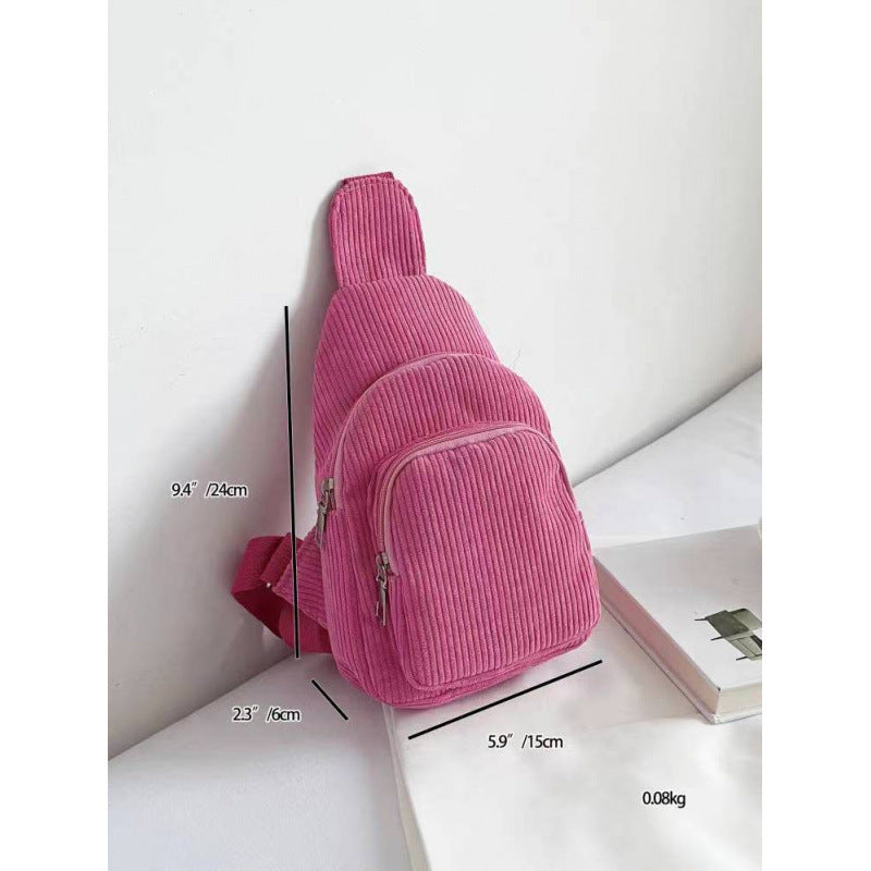 WoMulti-Compartment Corduroy Sling Bag Kalsten