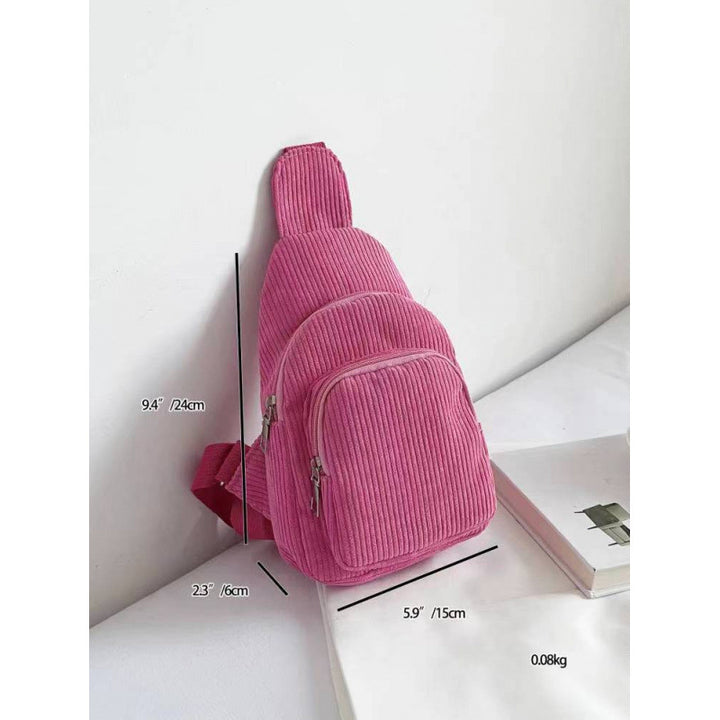 WoMulti-Compartment Corduroy Sling Bag Kalsten