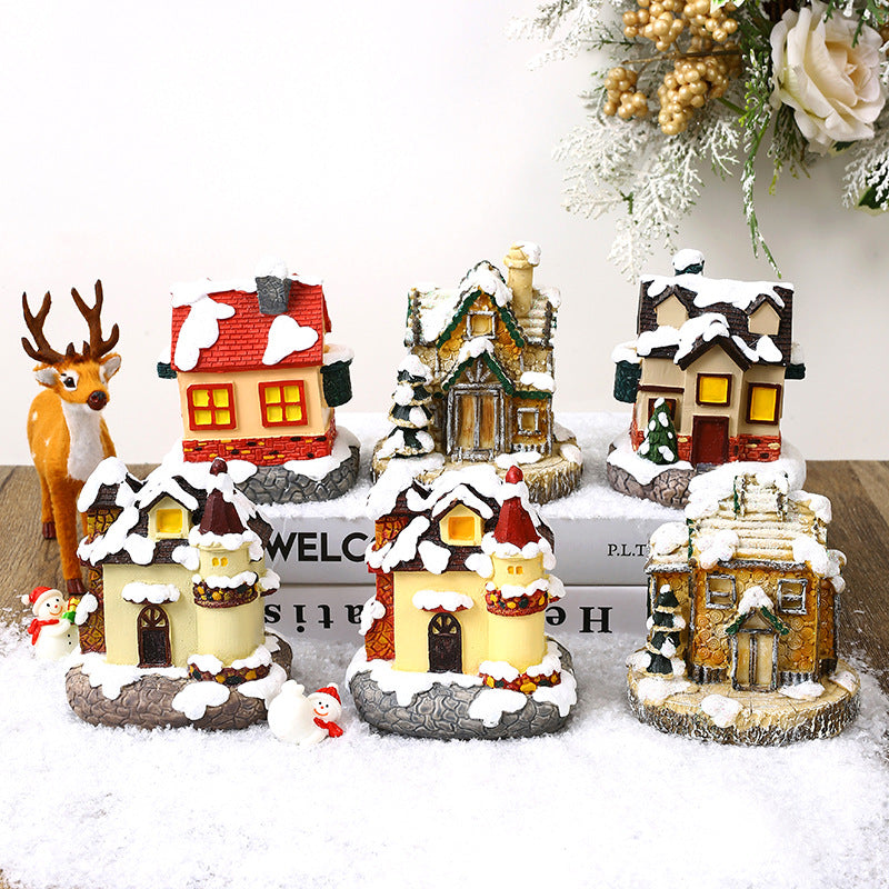 Illuminated Christmas village made of ceramic Kalsten