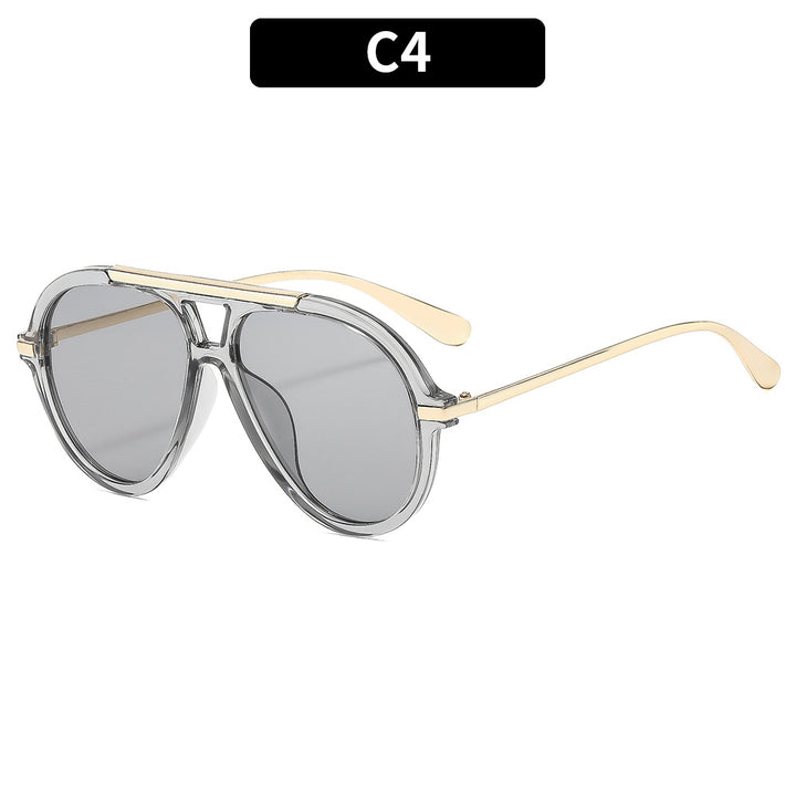 Aviator-Style Transparent Frame Sunglasses