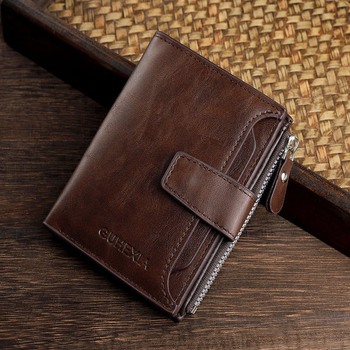 Zippered Leather Card Holder