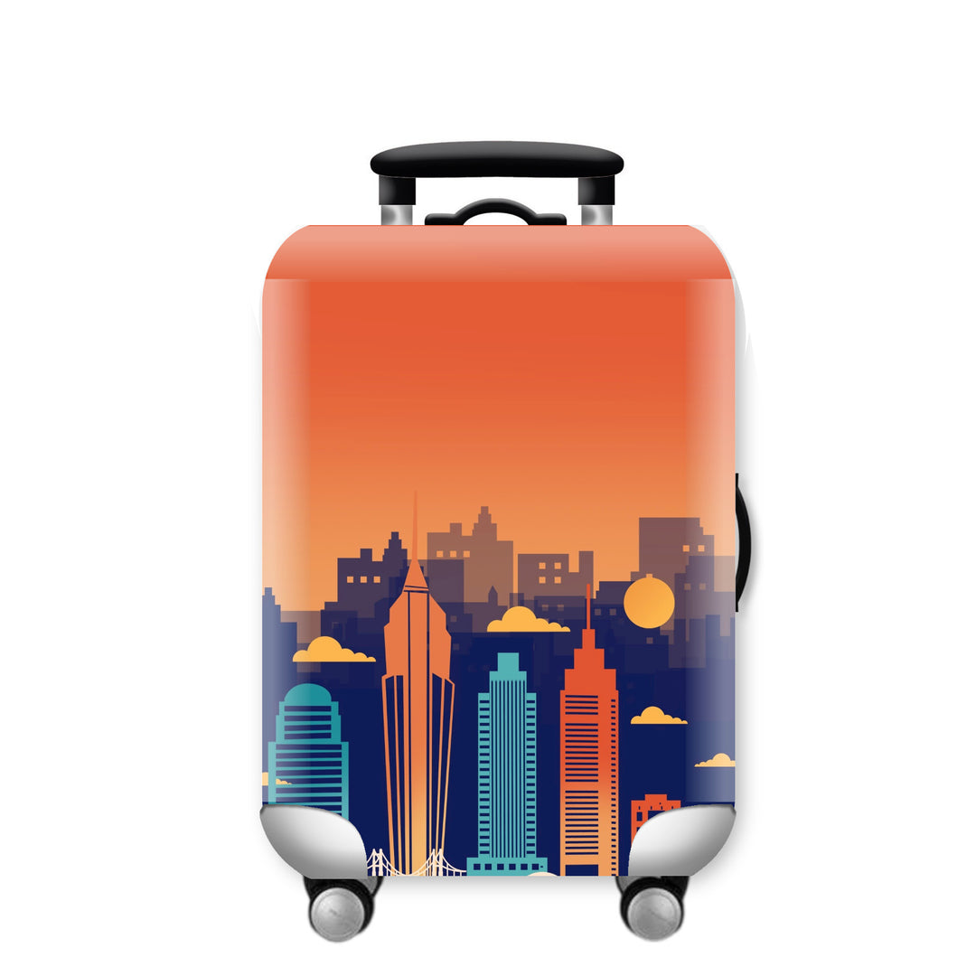 Women Hard Shell Suitcase with Urban Skyline Motif Kalsten
