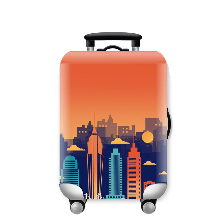 Women Hard Shell Suitcase with Urban Skyline Motif Kalsten