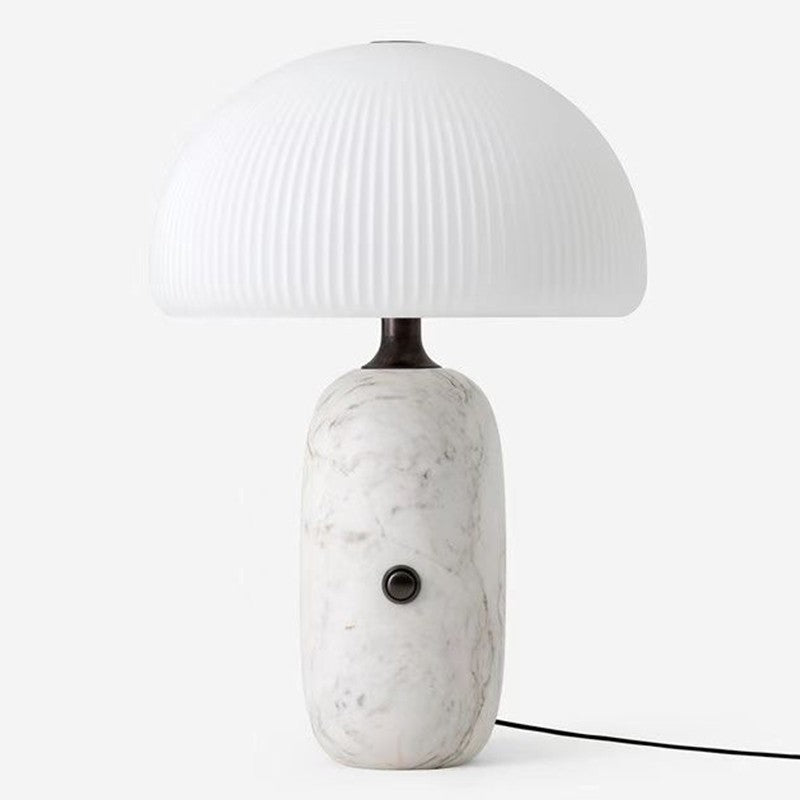 Modern Sculpted Table Lamp with Pleated Shade