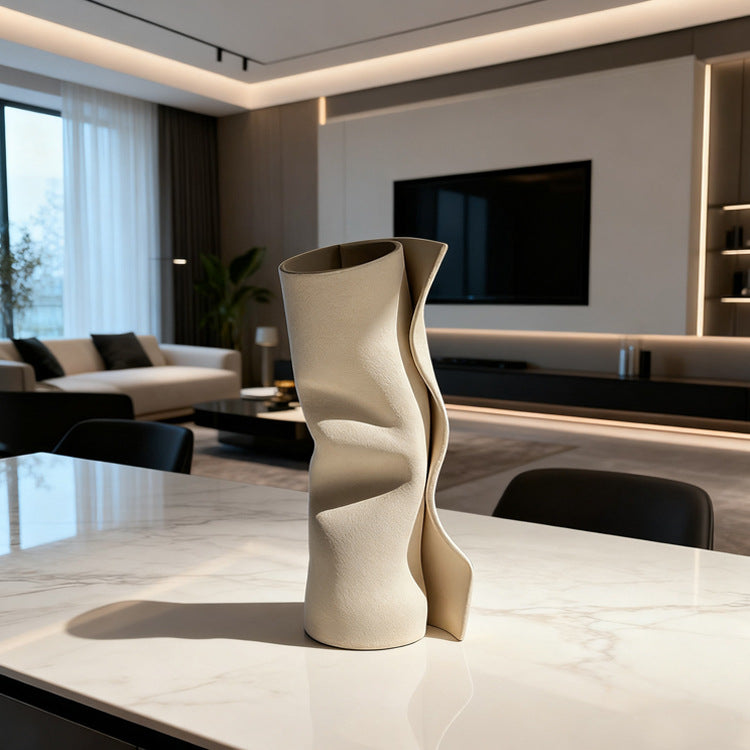 Sculptural Twist Decorative Vase