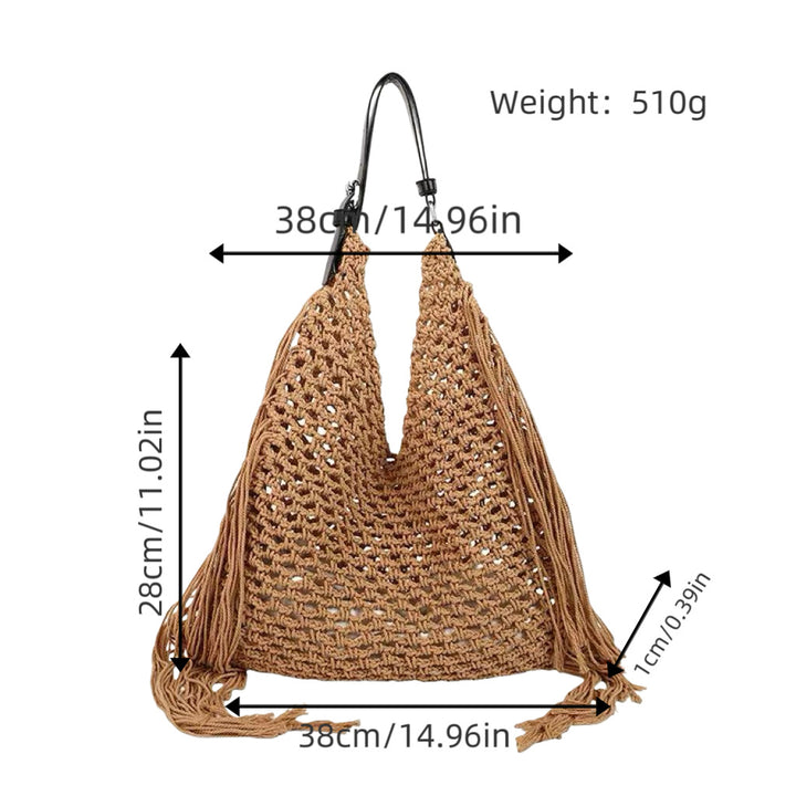 Structured beach bag with fringe details Kalsten