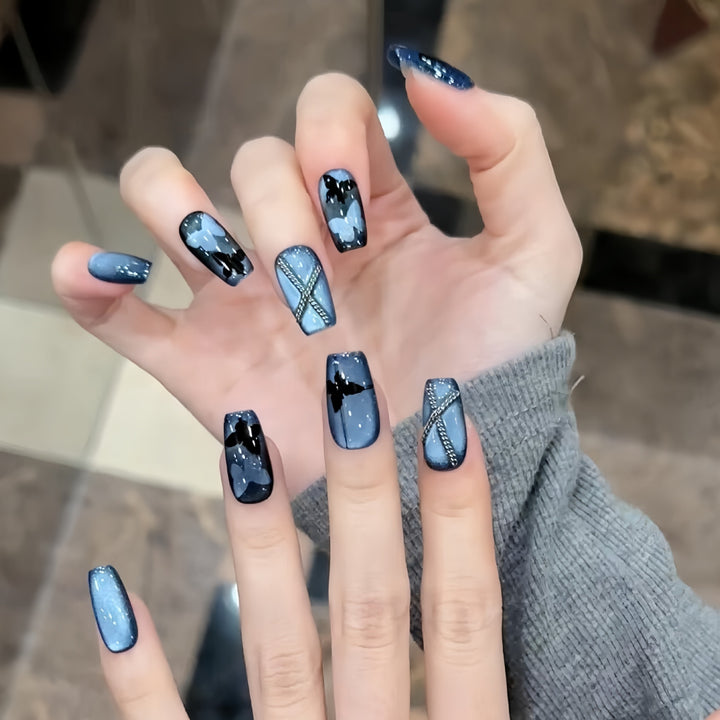 Glamorous artificial nails with fashionable butterfly design Kalsten