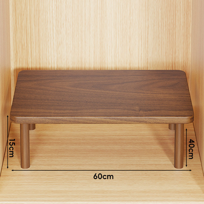 Height-Adjustable Rectangular Wooden Riser Table with Detachable Round Legs