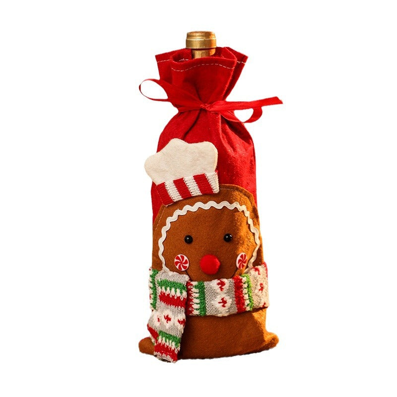 Decorative wine bottle cover in gingerbread man design Kalsten
