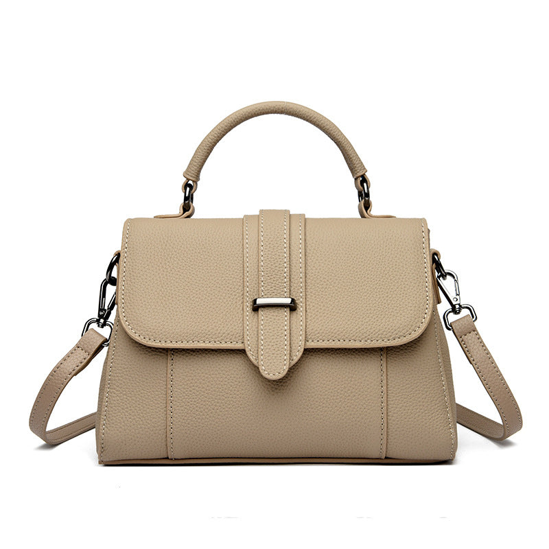 Elegant Leather Top Handle Handbag Kalsten