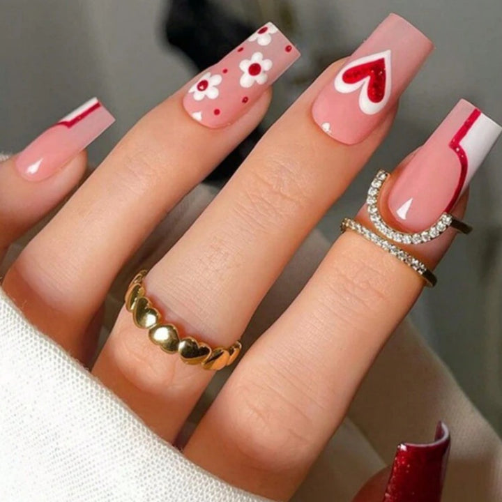 Artistic Floral Ombre Nail Tips Kalsten
