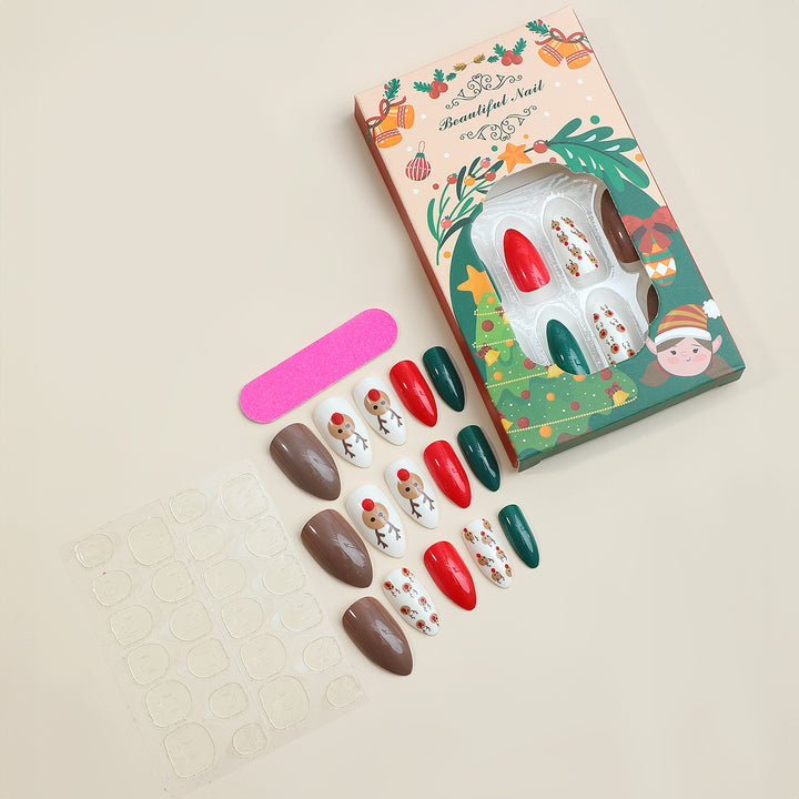 Acrylic nail set with festive Christmas motifs Kalsten 1789119049