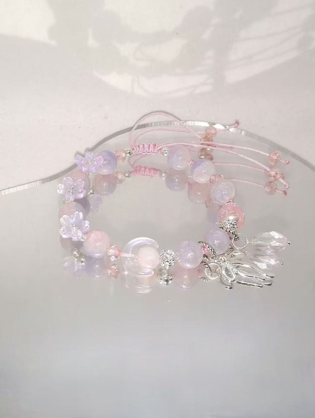 Handmade Floral Bead Charm Bracelet Kalsten
