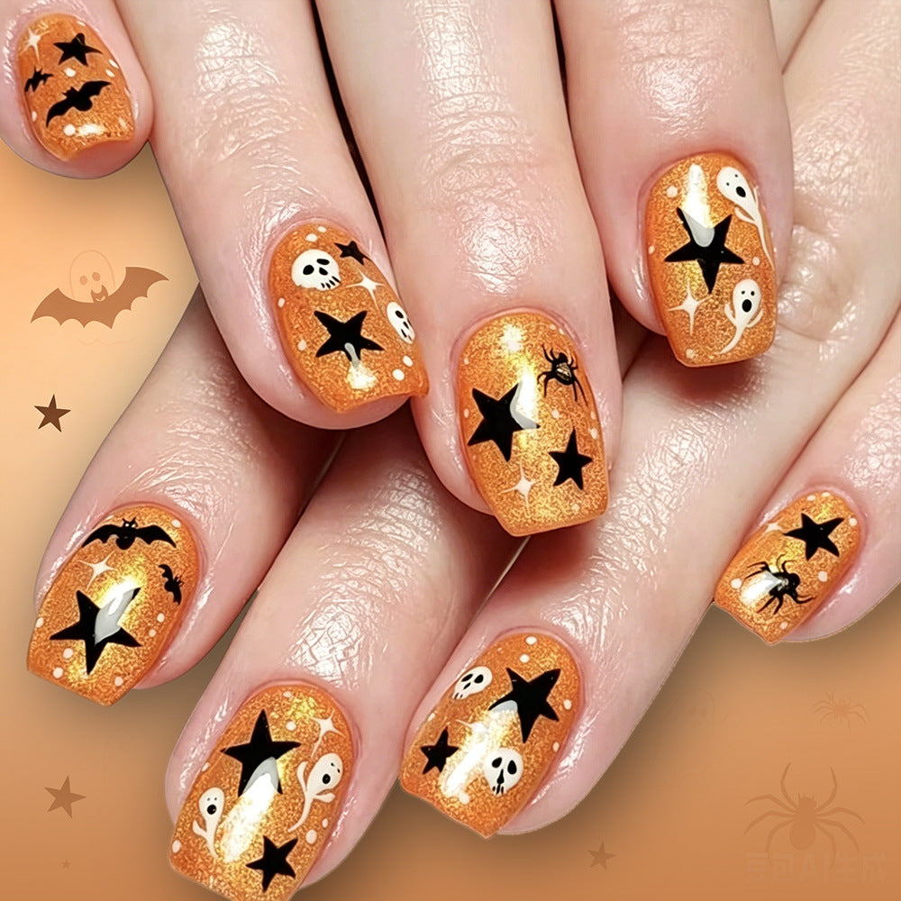 Halloween-Themed Glitter Nail Art Kalsten