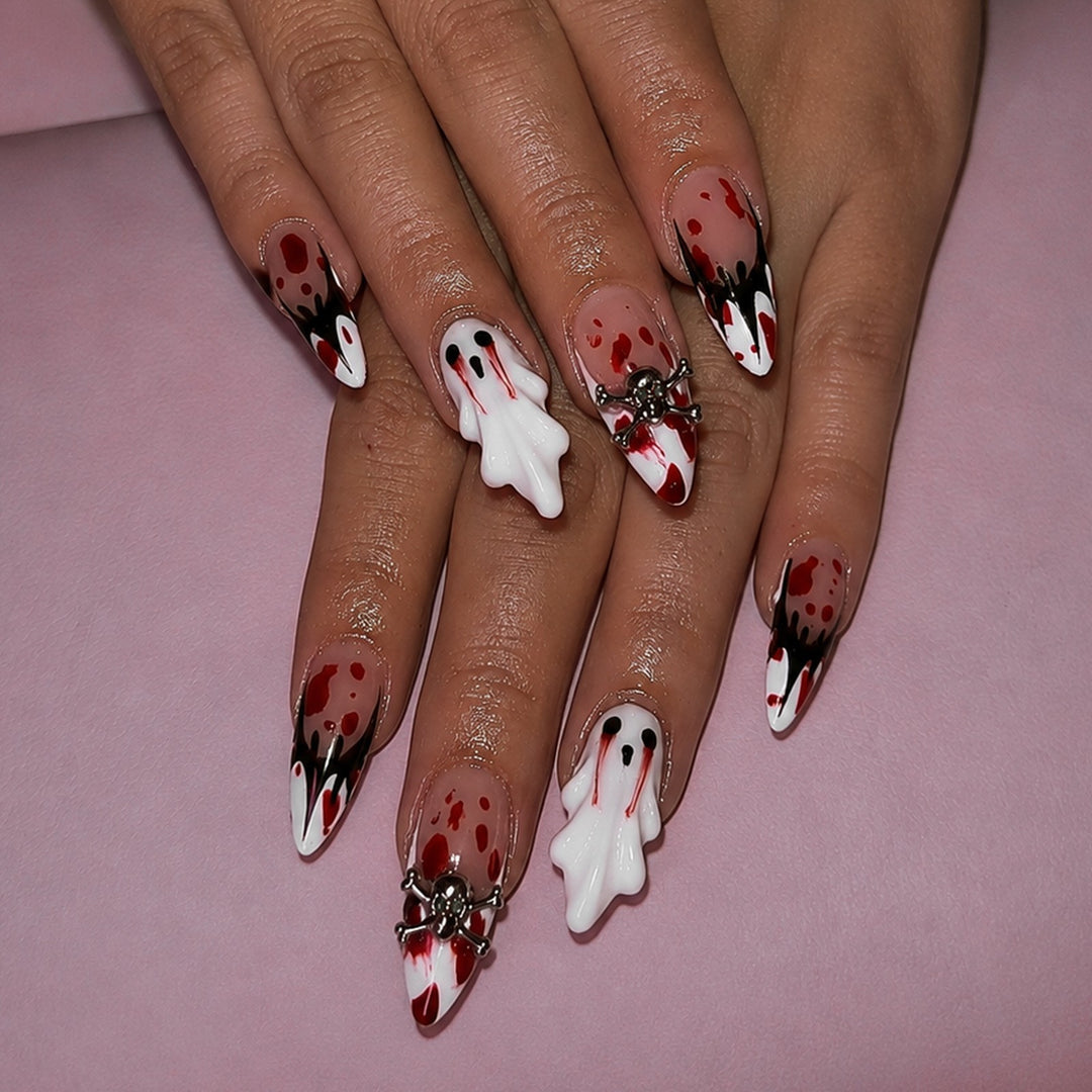 Creative Halloween Artificial Nail Set with Spooky Designs Kalsten