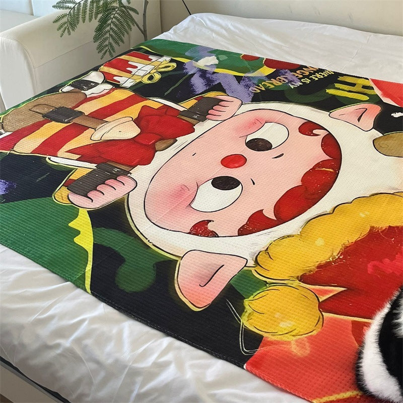 Playful Cartoon-Themed Throw Blanket