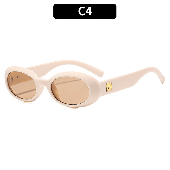 Elegant Retro Oval Frame Sunglasses
